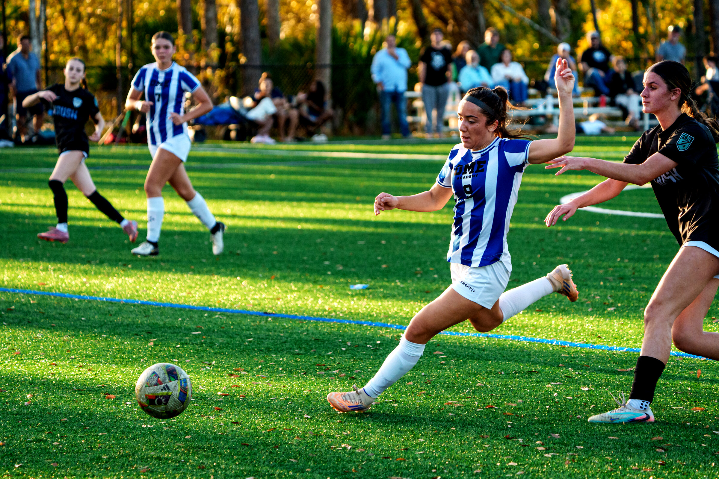 Female soccer player in action